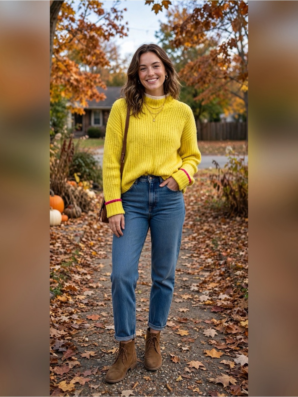 MAEVE ANTHROPOLOGIE YELLOW CHUNKY KNIT MOCK NECK SWEATER PINK CUFF XS